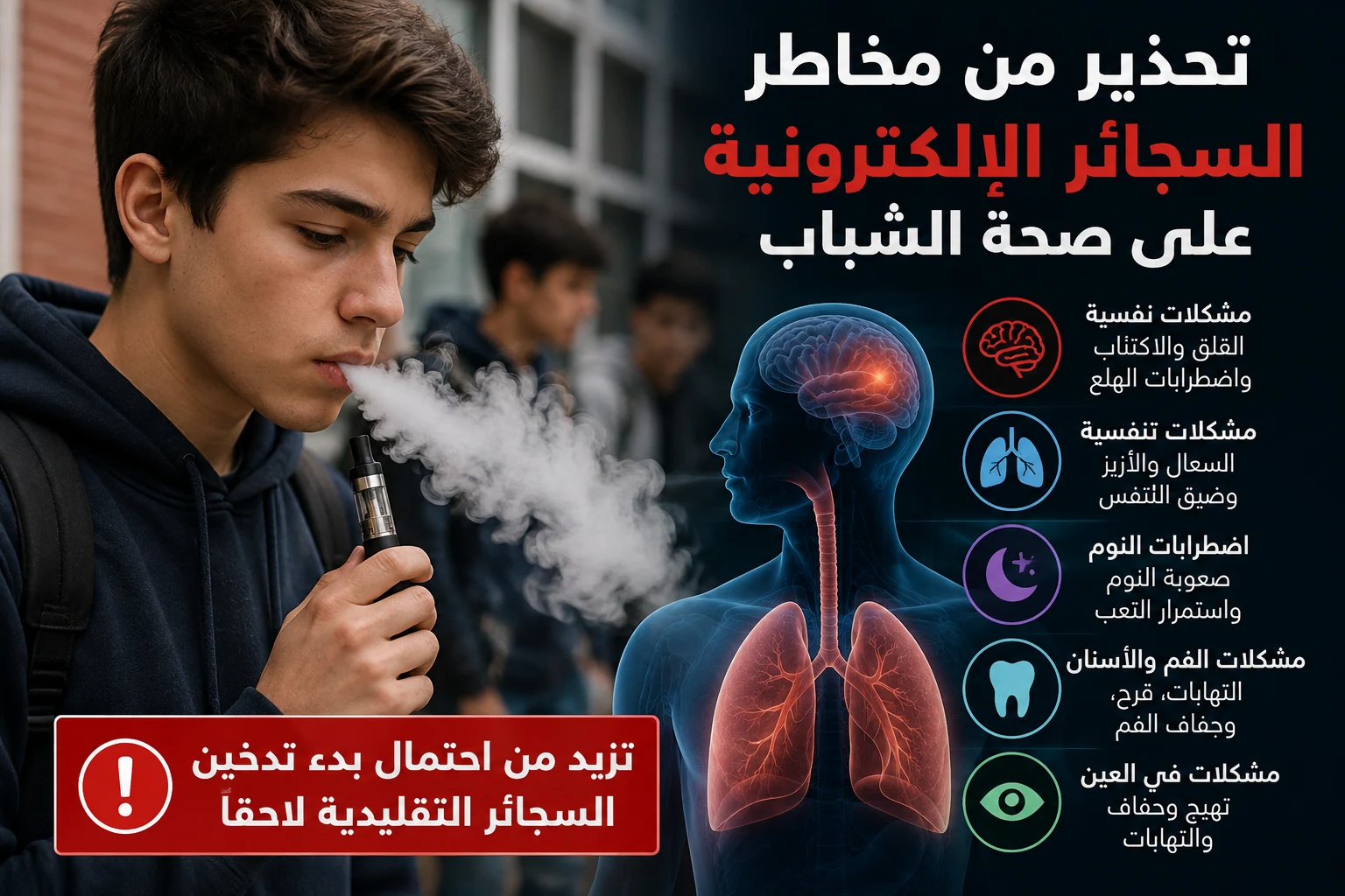 تحذير طبي من تأثير السجائر الإلكترونية على الأطفال والمراهقين