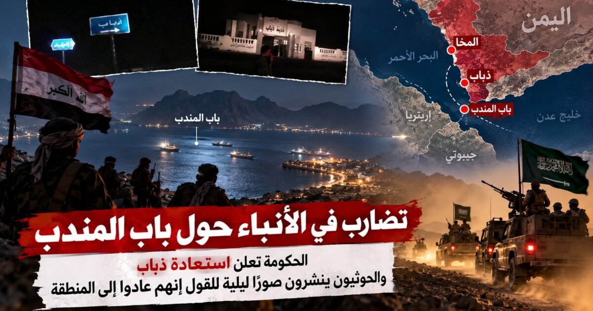 صور ليلية وزعها الحوثيون تقول إنها توثق وجودهم في ذباب وباب المندب