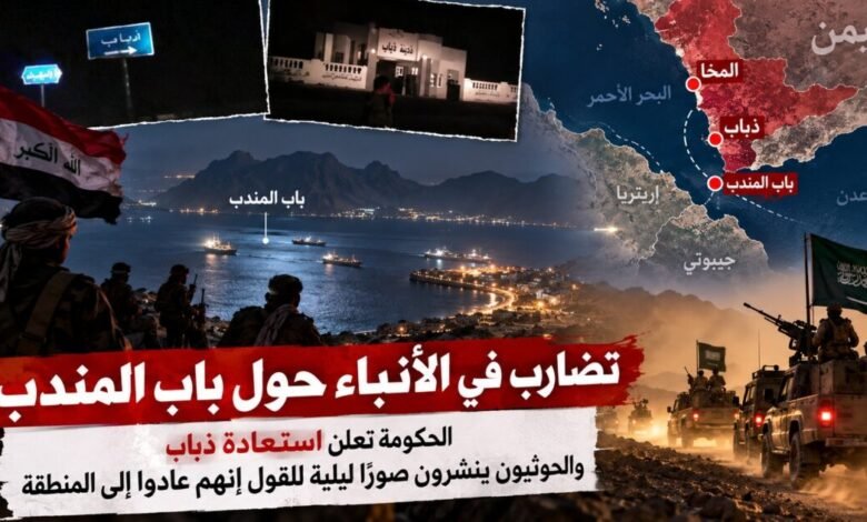 صور ليلية وزعها الحوثيون تقول إنها توثق وجودهم في ذباب وباب المندب